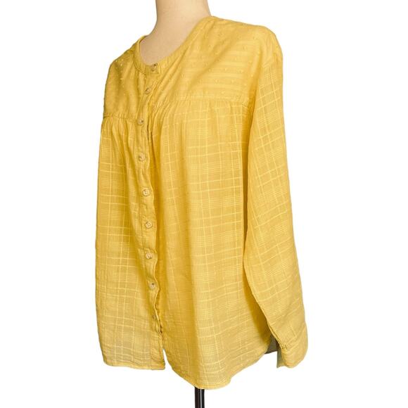Anthropologie Pilcro And Letterpress Mila Draped Button Down Shirt Yellow Small - Picture 7 of 10